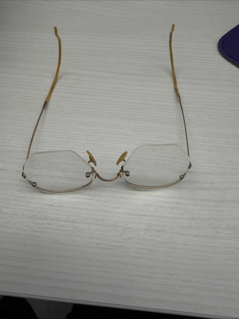 Vintage Shuron Gold-Tone Rimless Eyeglass Bridge